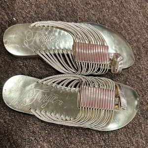 EUC! Fergie Girls GOLD Sandals 5.5 Shoes